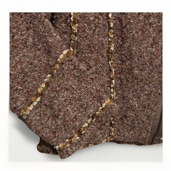 Coldwater Creek Textured Moto Marled Rami Wool Blend Jacket Brown Multi XXL - Picture 3 of 8